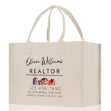 Realtor Tote Bag Personalized Business Tote Bag Custom Real Estate Agent Gift Bulk Business Logo Realtor Swag Real Estate Tote Bag - Aaria Tees Aaria Tees