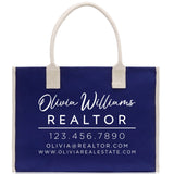 Realtor Tote Bag Personalized Business Tote Bag Custom Real Estate Agent Gift Bulk Business Logo Realtor Swag Real Estate Tote Bag - Aaria Tees Aaria Tees