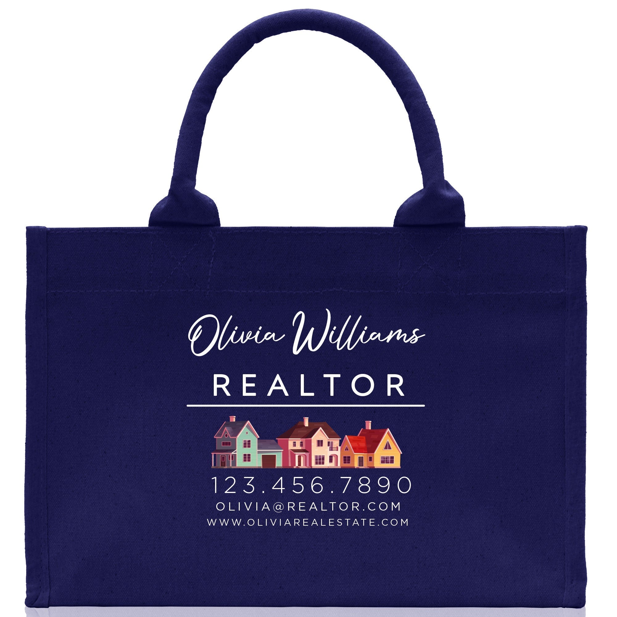 Realtor Tote Bag Personalized Business Tote Bag Custom Real Estate Agent Gift Bulk Business Logo Realtor Swag Real Estate Tote Bag - Aaria Tees Aaria Tees
