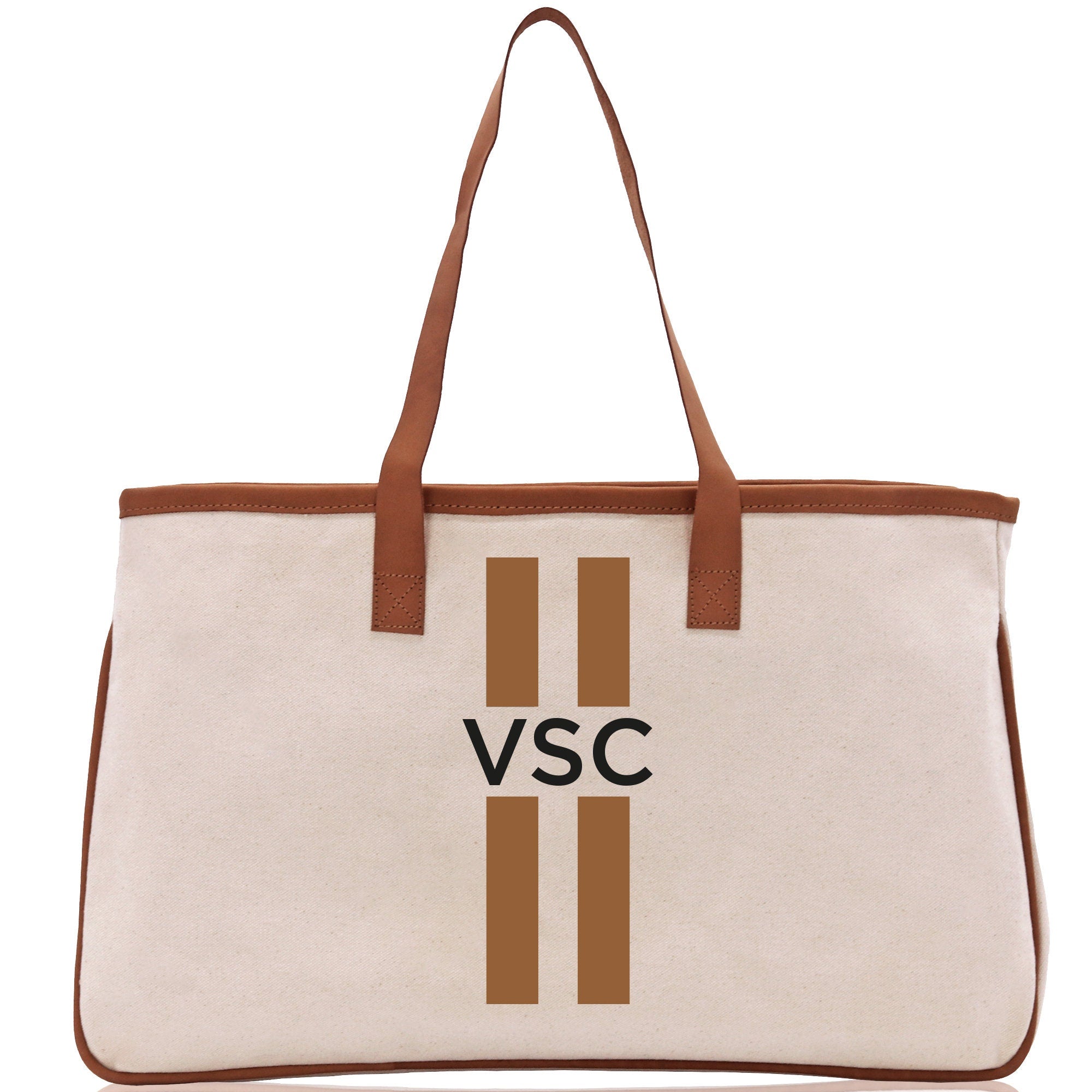 Personalized Monogrammed Canvas Tote Bag Striped Initials Custom Name Beach Bag Bridal Party Gifts Bride Gift Holiday Gift Bag - Aaria Tees Aaria Tees