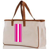 Personalized Monogrammed Canvas Tote Bag Striped Initials Custom Name Beach Bag Bridal Party Gifts Bride Gift Holiday Gift Bag - Aaria Tees Aaria Tees