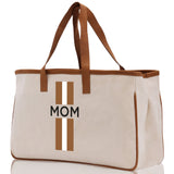 Personalized Monogrammed Canvas Tote Bag Striped Initials Custom Name Beach Bag Bridal Party Gifts Bride Gift Holiday Gift Bag - Aaria Tees Aaria Tees