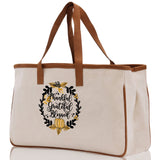 Thankful Grateful Blessed Cotton Canvas Tote Bag Thanksgiving Bag Autumn Fall Vibes Bag Motivational Bag Blessed Bag Fall Market Grocery Bag - Aaria Tees Aaria Tees