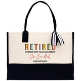 Retirement Cotton Canvas Tote Bag Retire Bag Retirement Party Bag Retired Woman Gift Grandma Gift Est 2024 Retirement Funny Bag - Aaria Tees Aaria Tees