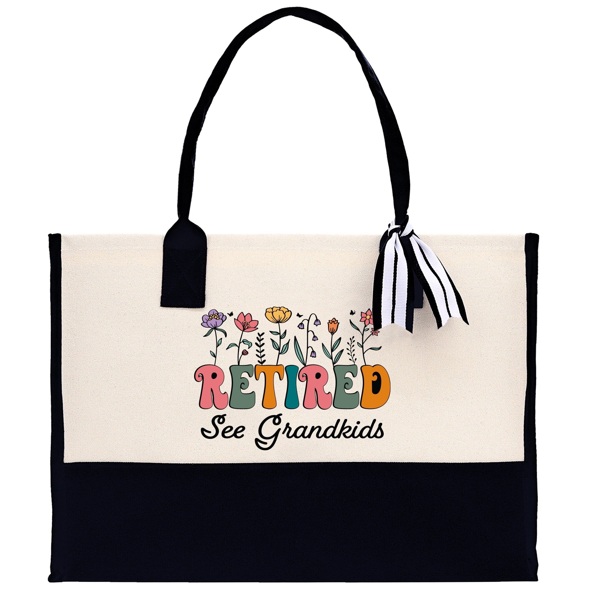 Retirement Cotton Canvas Tote Bag Retire Bag Retirement Party Bag Retired Woman Gift Grandma Gift Est 2024 Retirement Funny Bag - Aaria Tees Aaria Tees