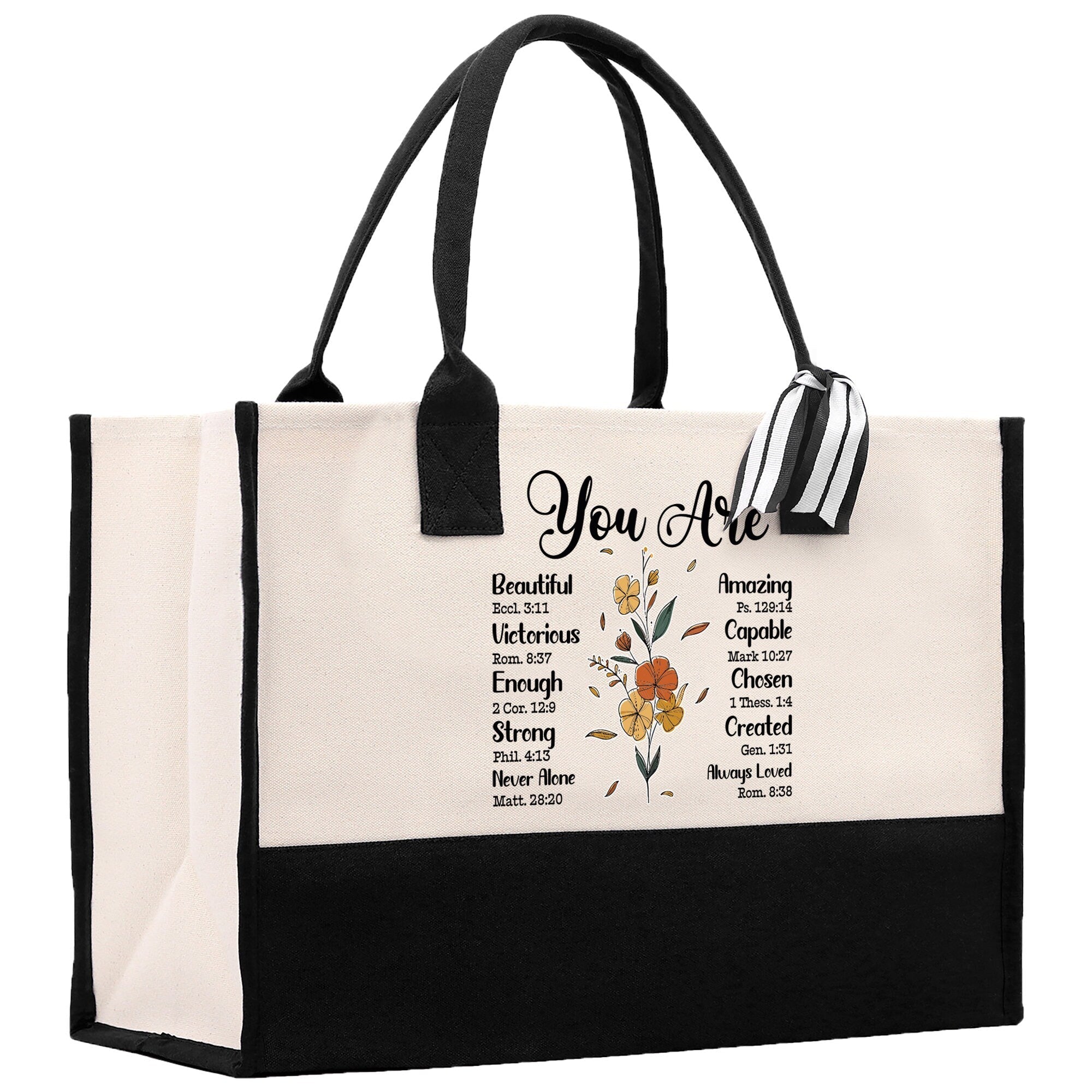 You Are Beautiful Bible Verses Religious Cotton Canvas Tote Religious Tote Bag for Women Bible Verse Canvas Tote Bag Religious Church Gifts - Aaria Tees Aaria Tees