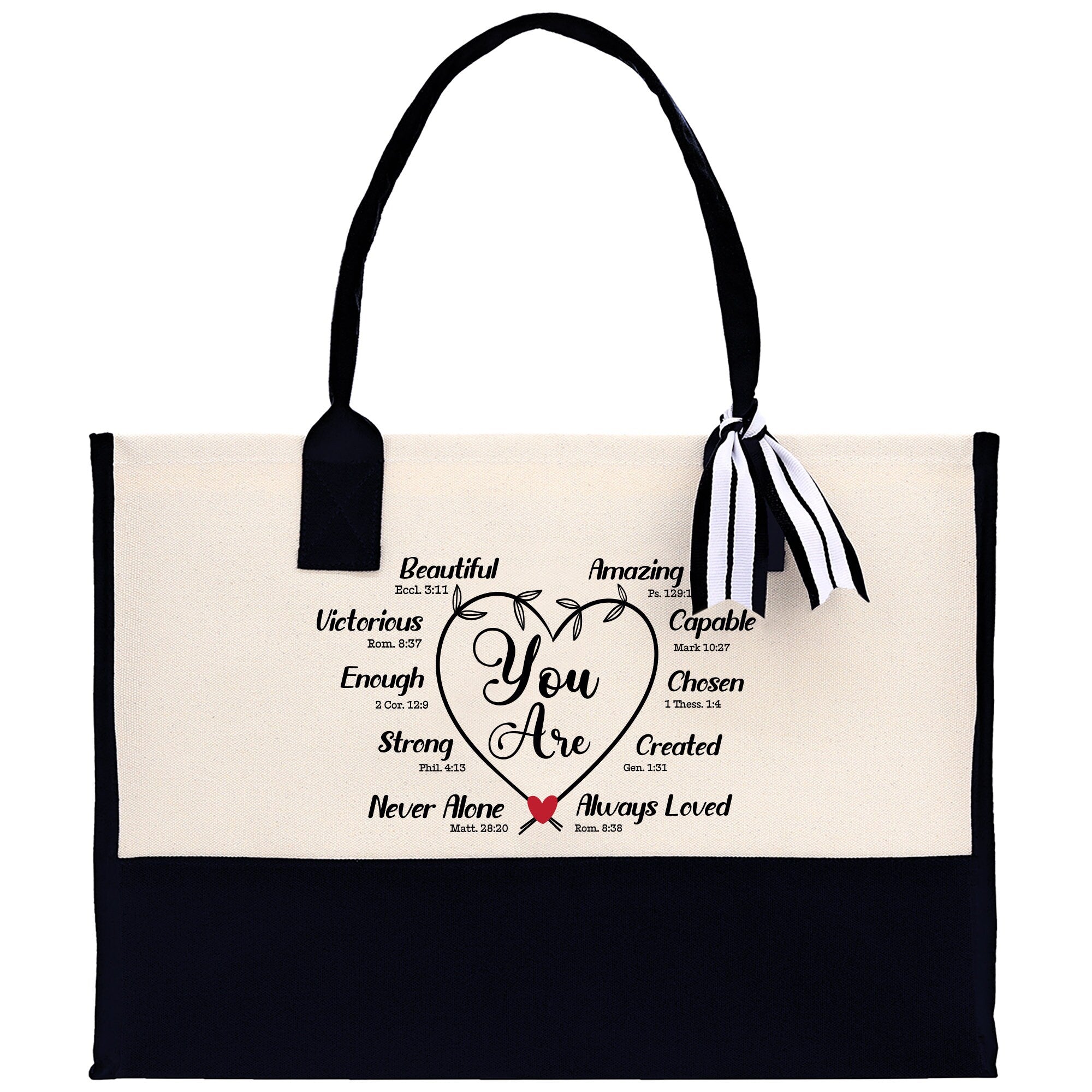 You Are Beautiful Bible Verses Religious Cotton Canvas Tote Religious Tote Bag for Women Bible Verse Canvas Tote Bag Religious Church Gifts - Aaria Tees Aaria Tees