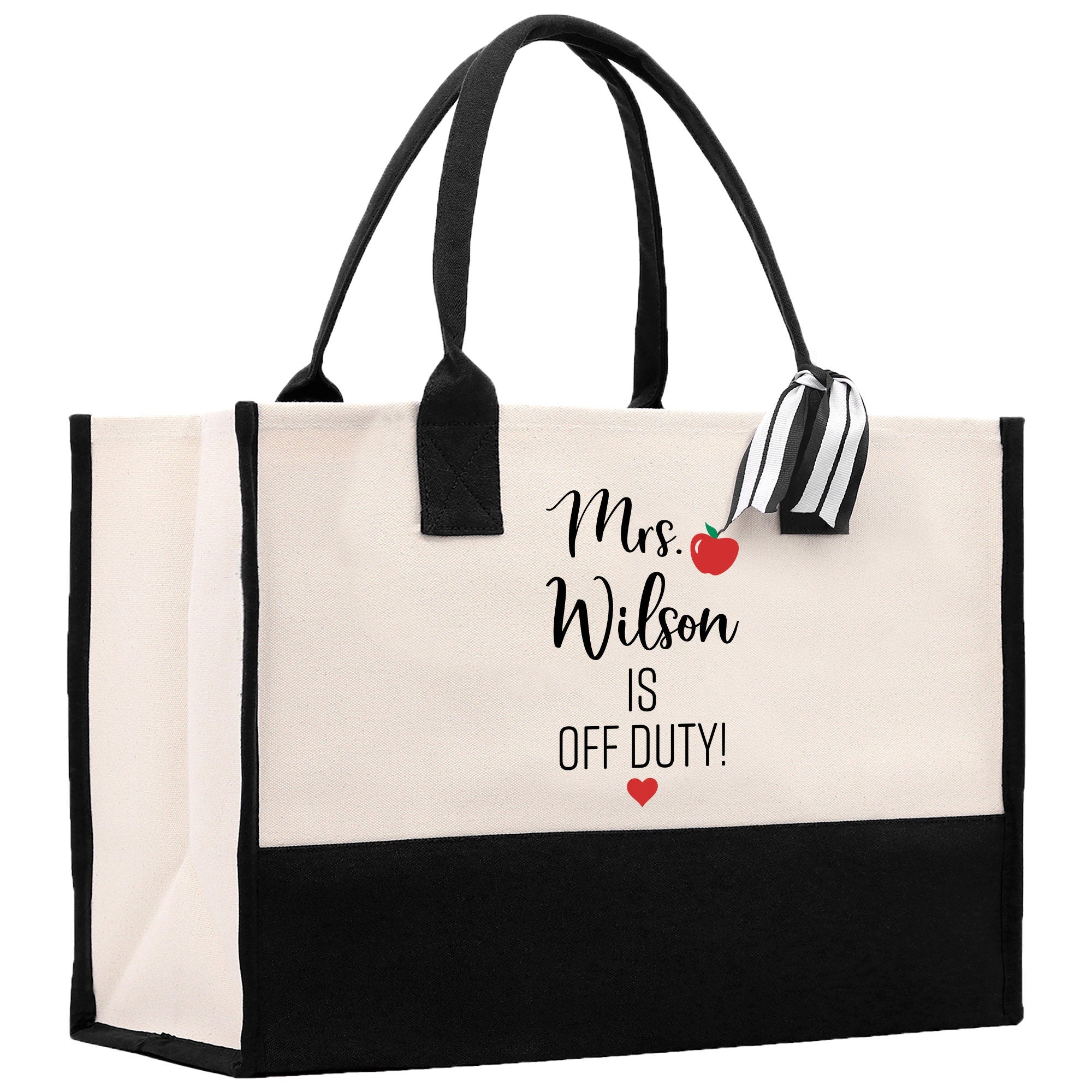 Personalized Teacher Cotton Canvas Tote Bag Gift for Teachers Teacher Life Tote Custom Teacher Appreciation Gift Bag Teacher Name Bag - Aaria Tees Aaria Tees