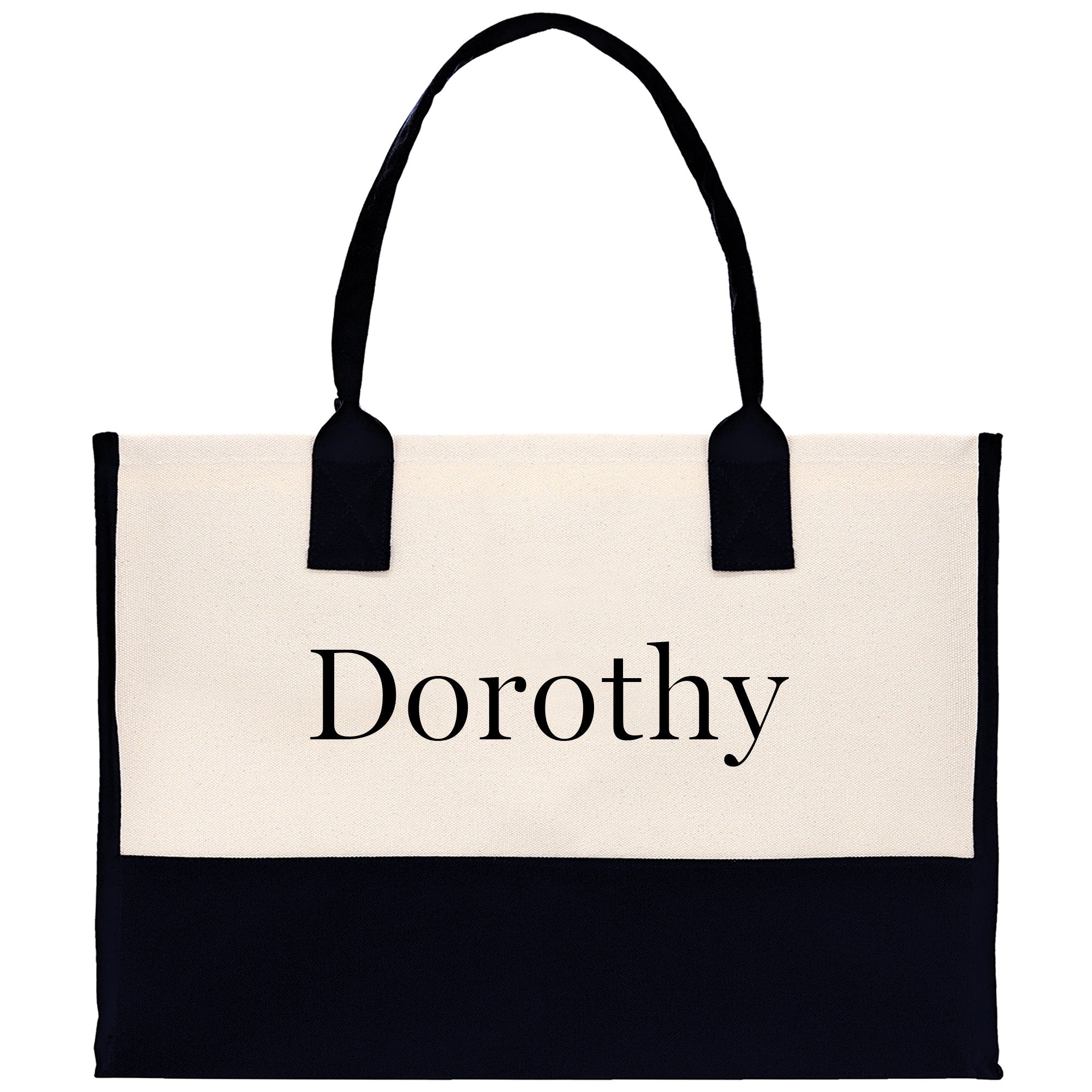 Monogram and Personalized Name Cotton Canvas Tote Bag Initial Tote Bag Letter Tote Bag Birthday Gift Bag Beach Bag Custom Monogrammed Bag - Aaria Tees Aaria Tees