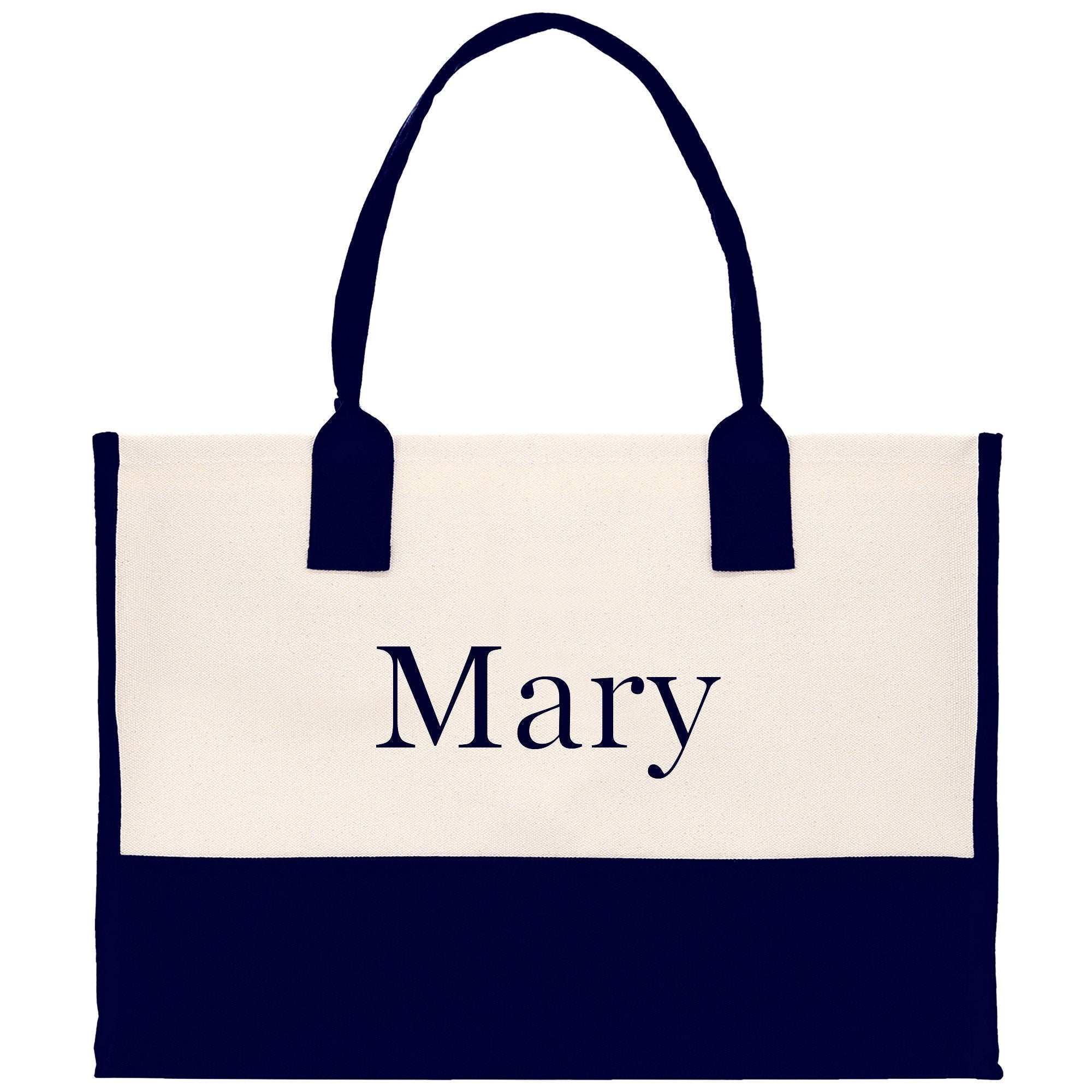Monogram and Personalized Name Cotton Canvas Tote Bag Initial Tote Bag Letter Tote Bag Birthday Gift Bag Beach Bag Custom Monogrammed Bag - Aaria Tees Aaria Tees
