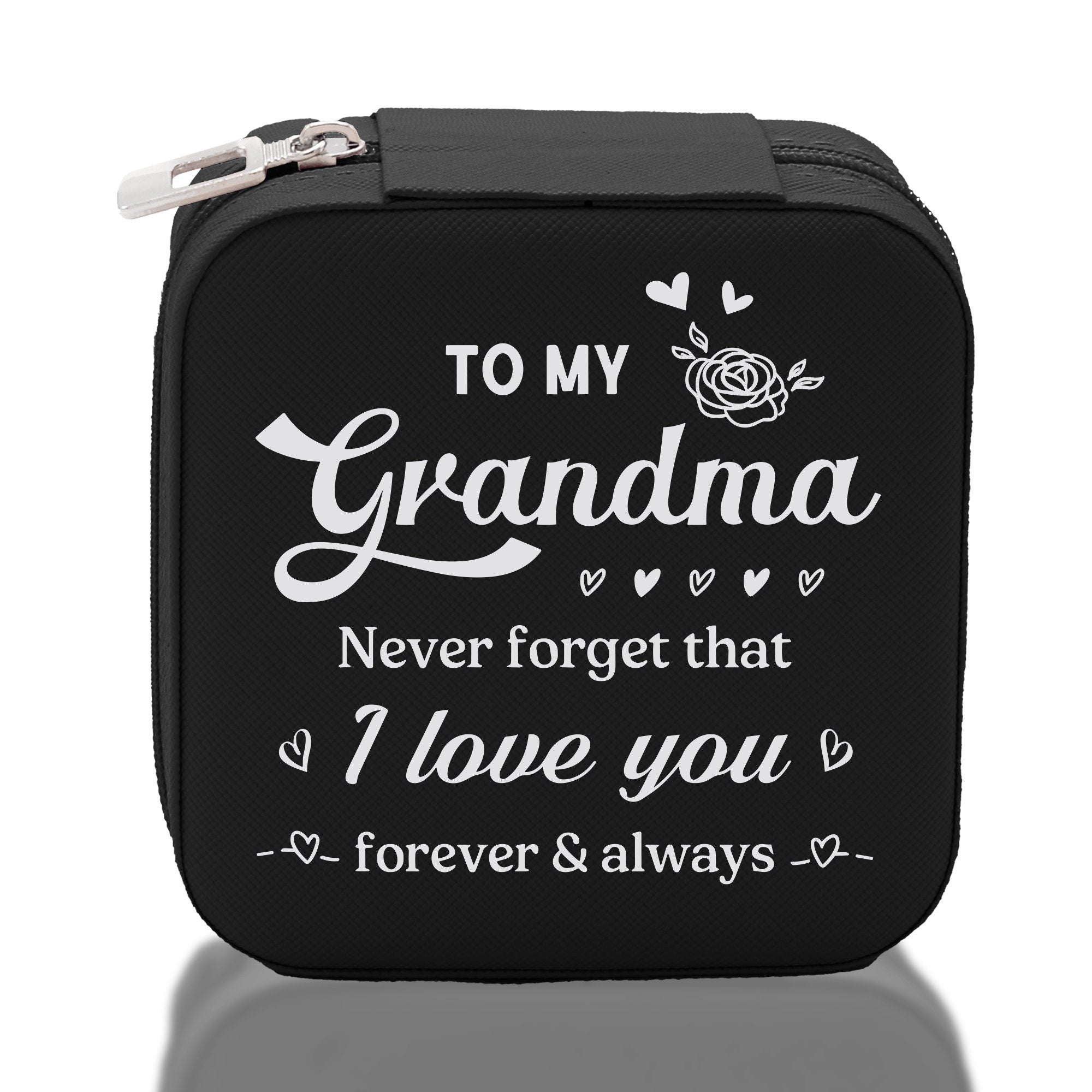 To My Grandma Never Forget That I Love You Forever & Always Cotton Canvas Tote Bag Birthday Gift From Grandkids to Grandma Jewelry Box Gift - Aaria Tees Aaria Tees