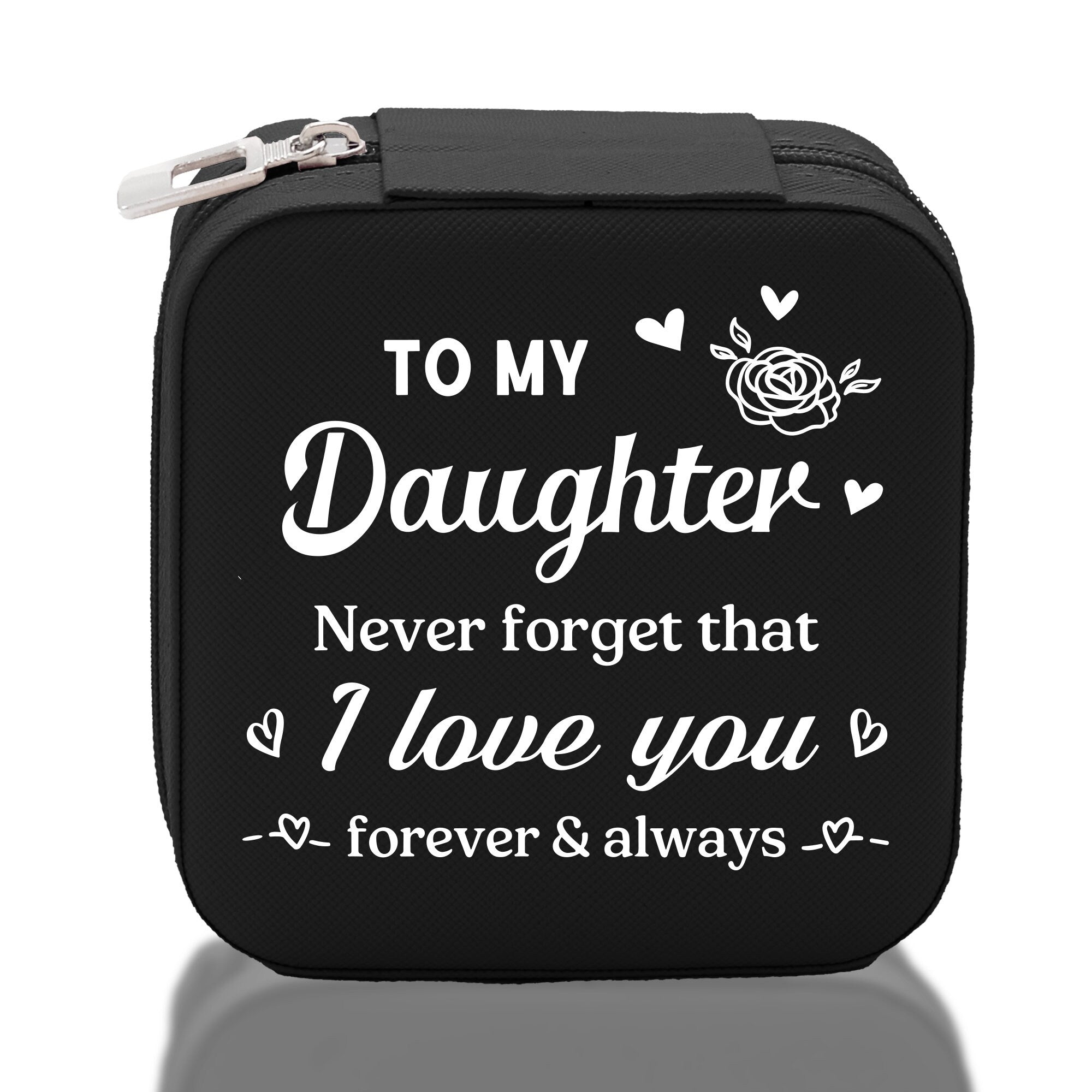 To My Daughter Never Forget That I Love You Forever & Always Cotton Canvas Tote Bag Birthday Gift From Mother to Daughter Jewelry Box Gift - Aaria Tees Aaria Tees