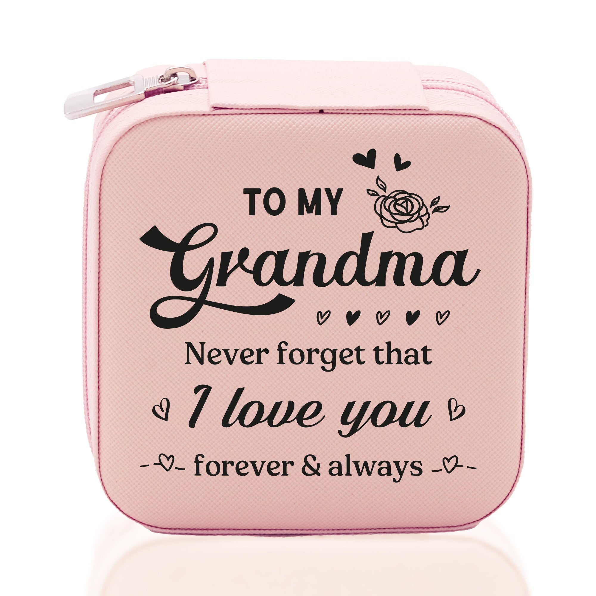 To My Grandma Never Forget That I Love You Forever & Always Cotton Canvas Tote Bag Birthday Gift From Grandkids to Grandma Jewelry Box Gift - Aaria Tees Aaria Tees