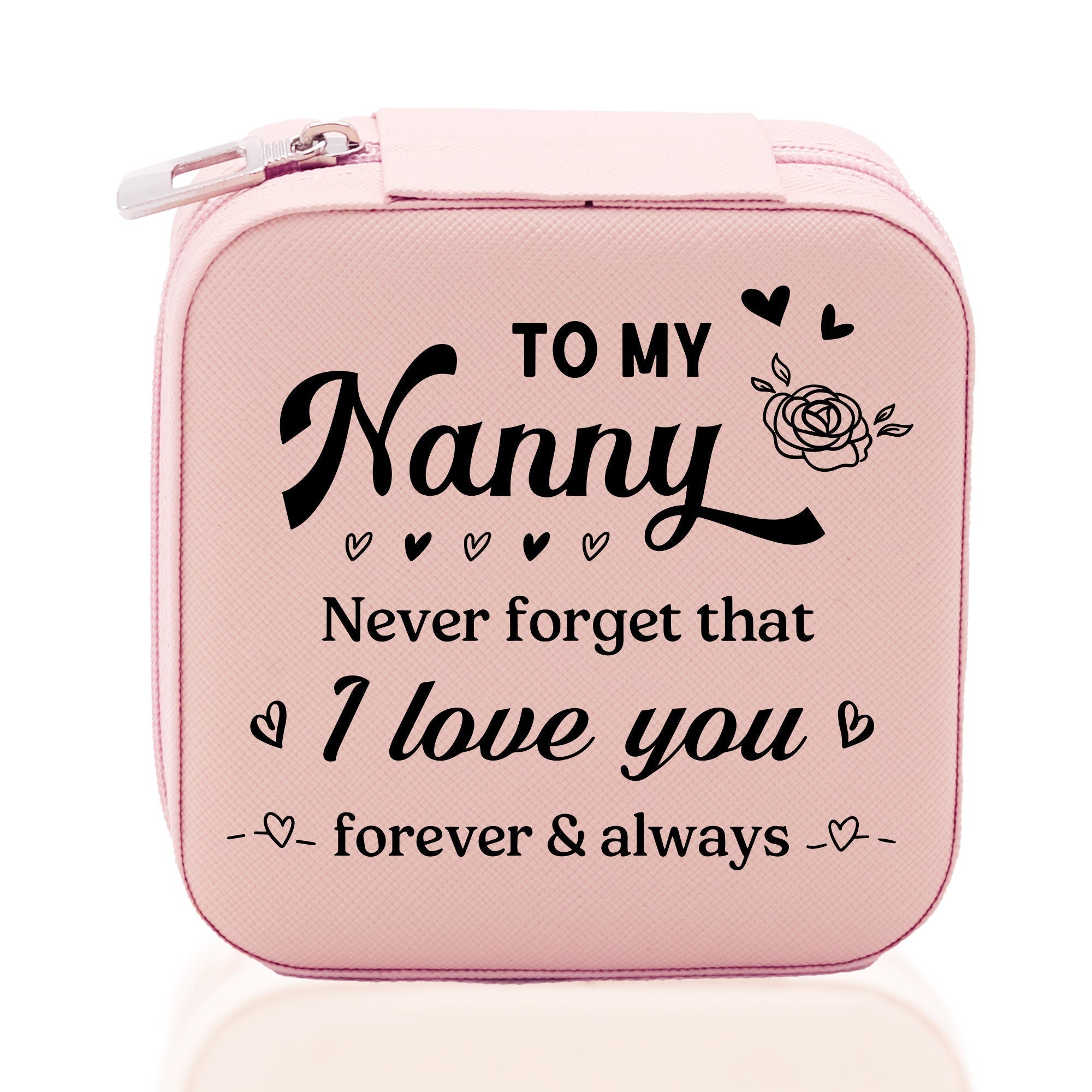 To My Nanny Never Forget That I Love You Forever & Always Cotton Canvas Tote Bag Birthday Gift From Grandkids to Grandma Jewelry Box Gift - Aaria Tees Aaria Tees