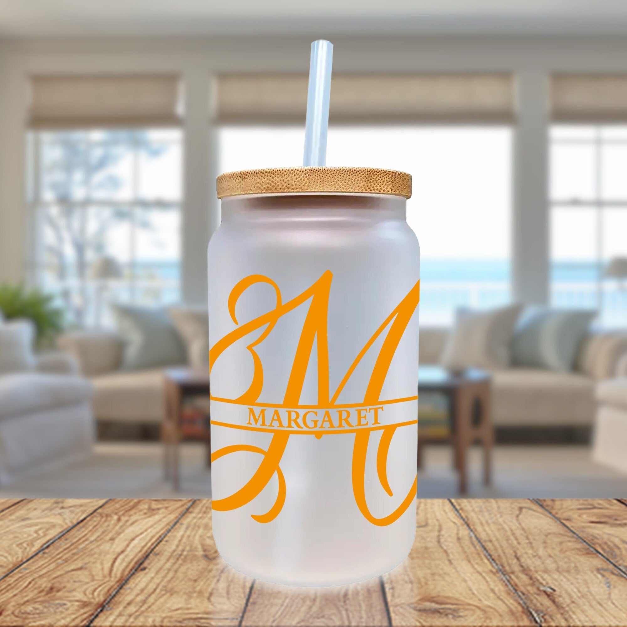 Split Initial and Name Custom Cotton Canvas Tote Bag Personalized Initial Tote Birthday Gift Wedding Gift Jewelry Box Frosted Can Glass Set - Aaria Tees Aaria Tees