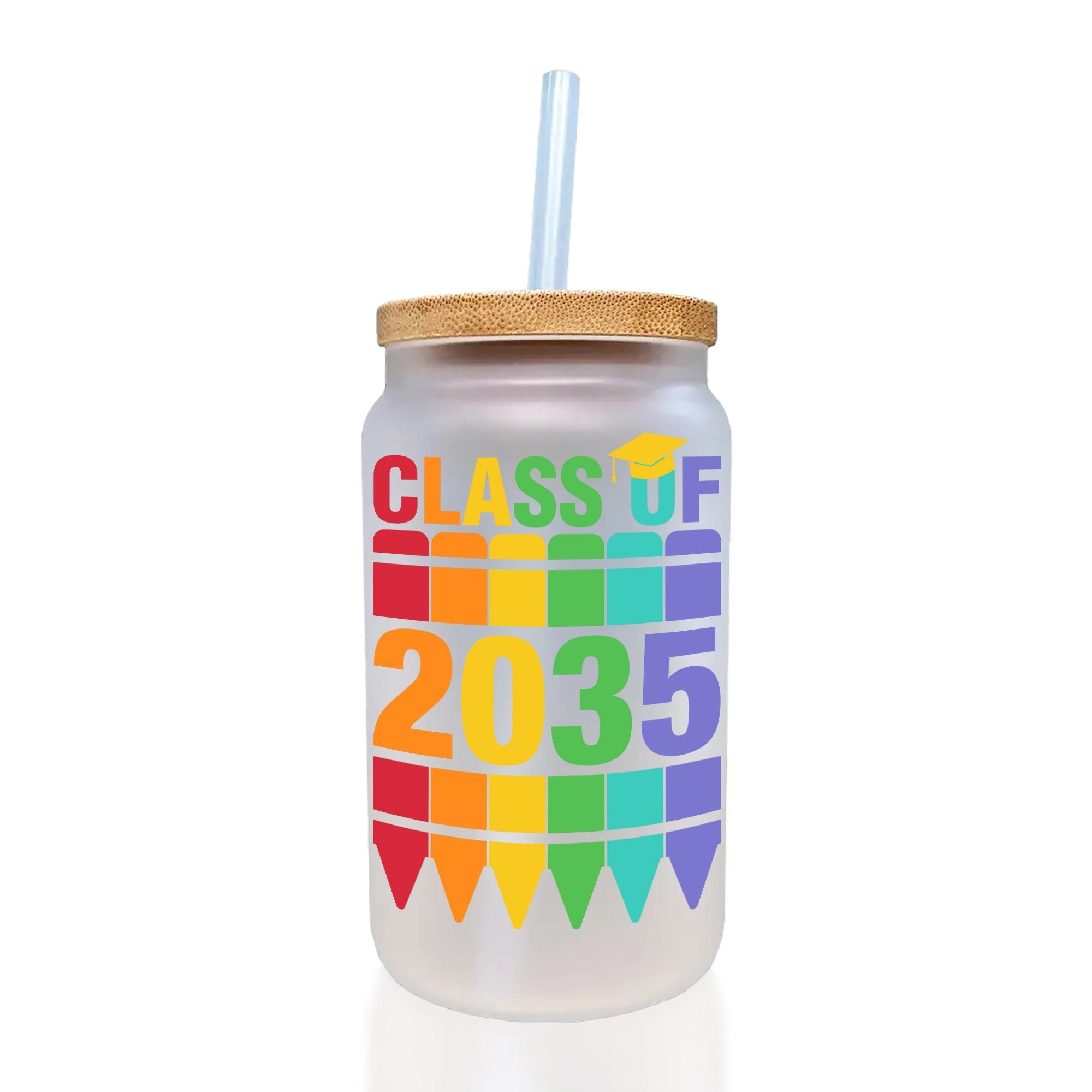 Class of 2035 Colorful Crayons Cotton Canvas Tote Bag Graduation Gift Bag Last Day of School Pre-Kindergarten Bag First Day of School Bag - Aaria Tees Aaria Tees