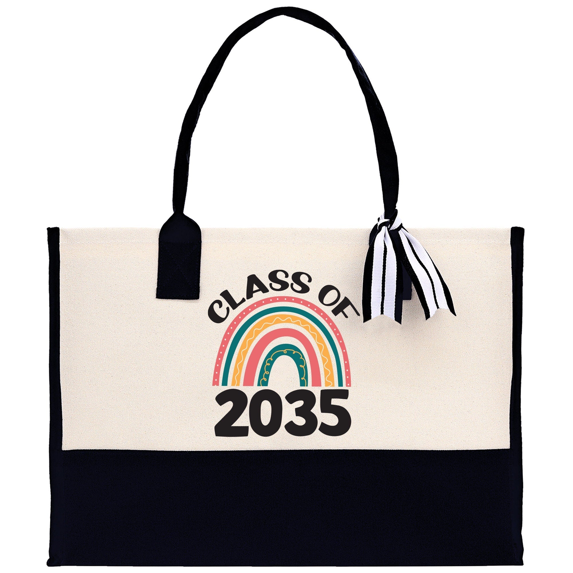 Class of 2035 Rainbow Cotton Canvas Tote Bag Graduation Gift Bag Last Day of School Pre-Kindergarten Tote Bag First Day of School Bag - Aaria Tees Aaria Tees