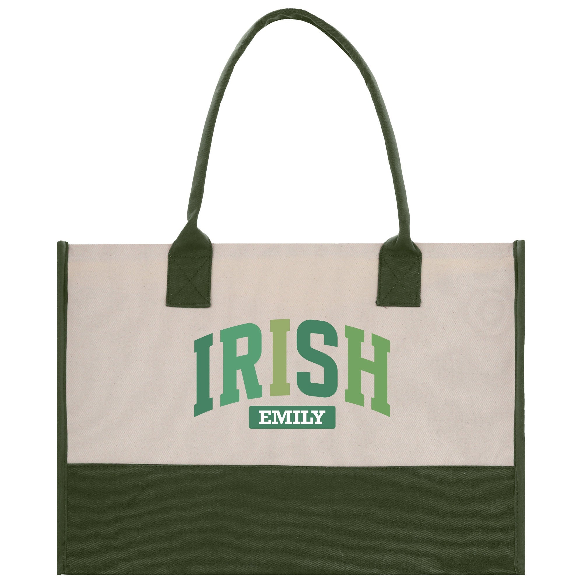 Saint Patrick's Day Personalized Cotton Canvas Tote Bag St Patrick Day Gift Shamrock Bag Lucky St Patrick's Irish Tote Bag Shenanigans Gift - Aaria Tees Aaria Tees