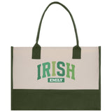 Saint Patrick's Day Personalized Cotton Canvas Tote Bag St Patrick Day Gift Shamrock Bag Lucky St Patrick's Irish Tote Bag Shenanigans Gift - Aaria Tees Aaria Tees