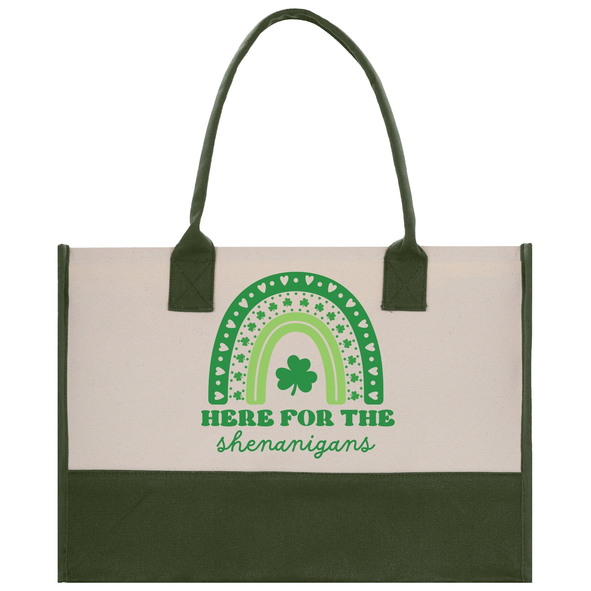 Saint Patrick's Day Personalized Cotton Canvas Tote Bag St Patrick Day Gift Shamrock Bag Lucky St Patrick's Irish Tote Bag Shenanigans Gift - Aaria Tees Aaria Tees