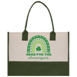 Saint Patrick's Day Personalized Cotton Canvas Tote Bag St Patrick Day Gift Shamrock Bag Lucky St Patrick's Irish Tote Bag Shenanigans Gift - Aaria Tees Aaria Tees