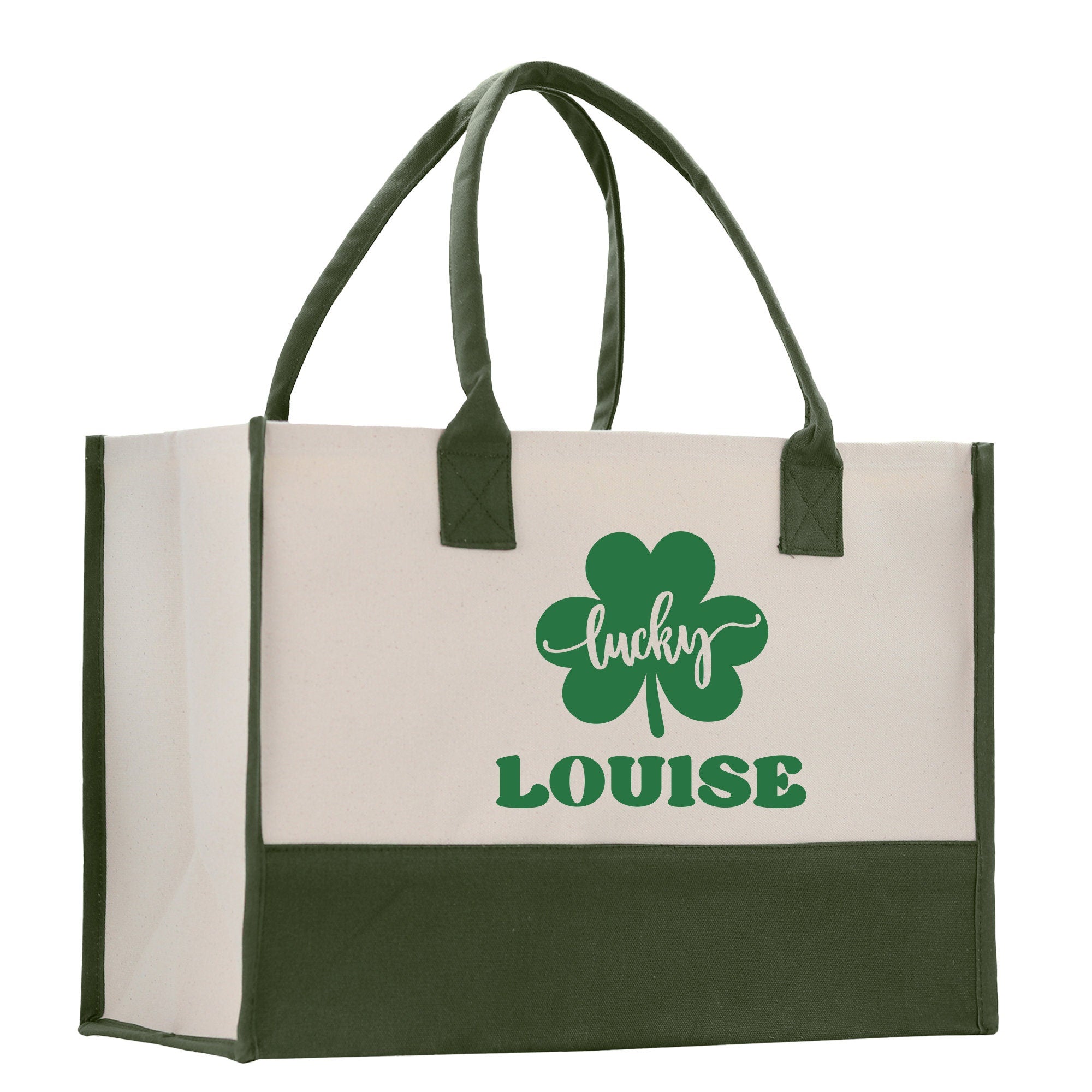 Saint Patrick's Day Personalized Cotton Canvas Tote Bag St Patrick Day Gift Shamrock Bag Lucky St Patrick's Irish Tote Bag Shenanigans Gift - Aaria Tees Aaria Tees