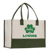 Saint Patrick's Day Personalized Cotton Canvas Tote Bag St Patrick Day Gift Shamrock Bag Lucky St Patrick's Irish Tote Bag Shenanigans Gift - Aaria Tees Aaria Tees