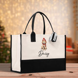 Baby Golden Retriever Custom Name Dog Cotton Canvas Tote Bag Custom Pet Lover Gift Pet Portrait Bag Personalized Pet Owner Gift Tote Bag - Aaria Tees Aaria Tees