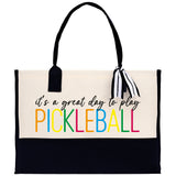 Pickleball Tote Bag Personalized Pickleball Party Favors Custom Pickleball Player Gift Pickleball Cotton Canvas Tote Bag - Aaria Tees Aaria Tees
