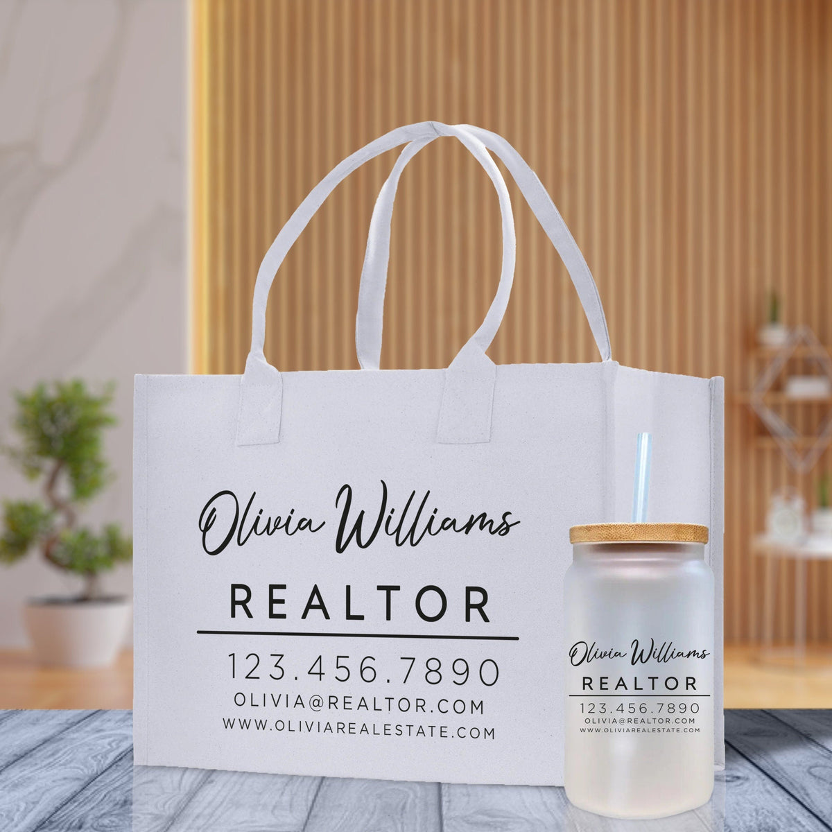 Realtor Tote Bag Personalized Business Tote Bag Custom Real Estate Agent Gift Bulk Business Logo Realtor Swag Real Estate Tote Bag - Aaria Tees