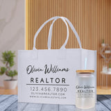 Realtor Tote Bag Personalized Business Tote Bag Custom Real Estate Agent Gift Bulk Business Logo Realtor Swag Real Estate Tote Bag - Aaria Tees Aaria Tees