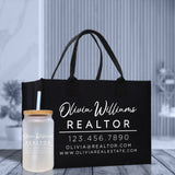 Realtor Tote Bag Personalized Business Tote Bag Custom Real Estate Agent Gift Bulk Business Logo Realtor Swag Real Estate Tote Bag - Aaria Tees Aaria Tees