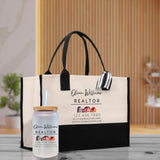 Realtor Tote Bag Personalized Business Tote Bag Custom Real Estate Agent Gift Bulk Business Logo Realtor Swag Real Estate Tote Bag - Aaria Tees Aaria Tees