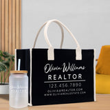 Realtor Tote Bag Personalized Business Tote Bag Custom Real Estate Agent Gift Bulk Business Logo Realtor Swag Real Estate Tote Bag - Aaria Tees Aaria Tees