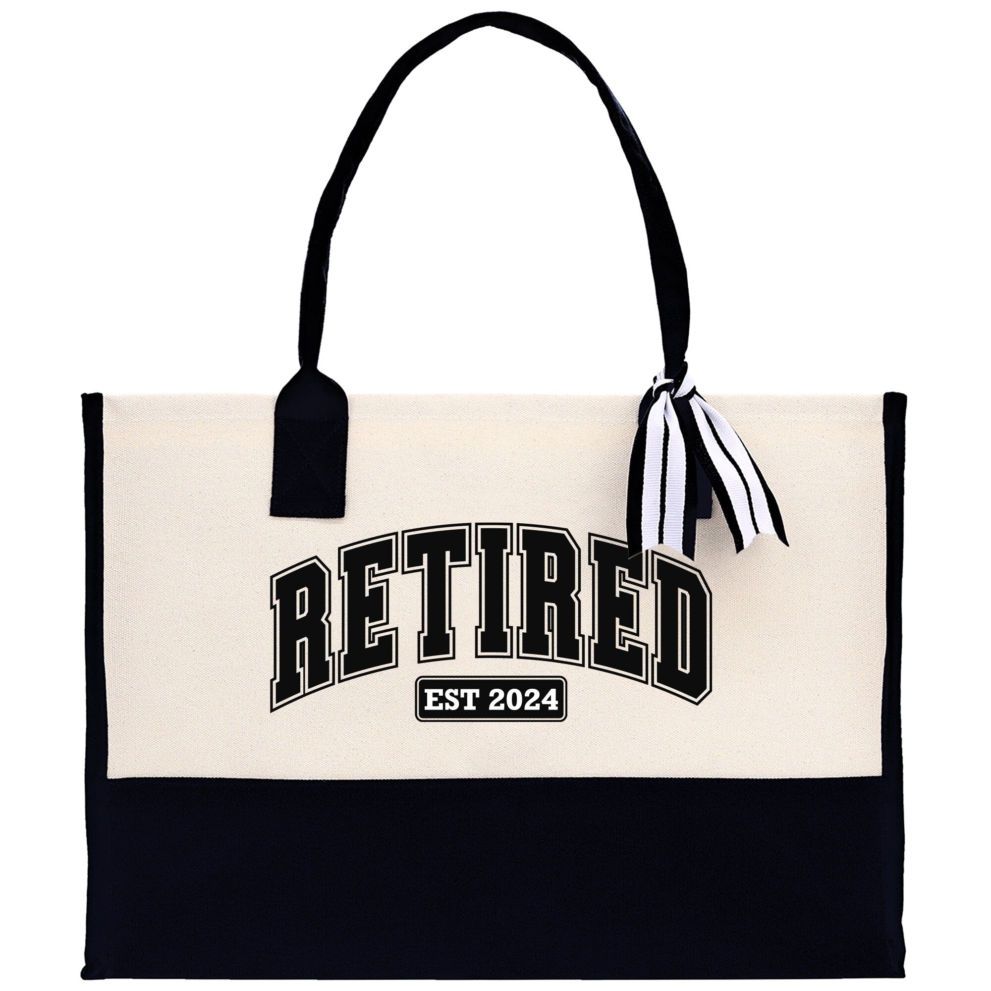 Retirement Cotton Canvas Tote Bag Retire Bag Retirement Party Bag Retired Woman Gift Grandma Gift Est 2024 Retirement Funny Bag - Aaria Tees Aaria Tees