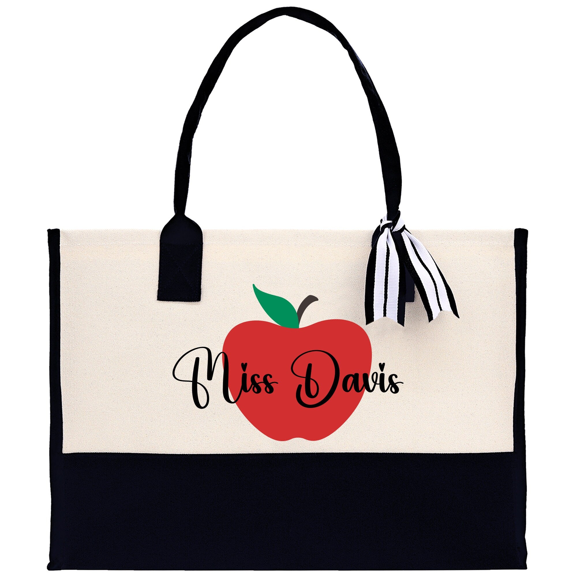 Personalized Teacher Cotton Canvas Tote Bag Gift for Teachers Teacher Life Tote Custom Teacher Appreciation Gift Bag Teacher Name Bag - Aaria Tees Aaria Tees