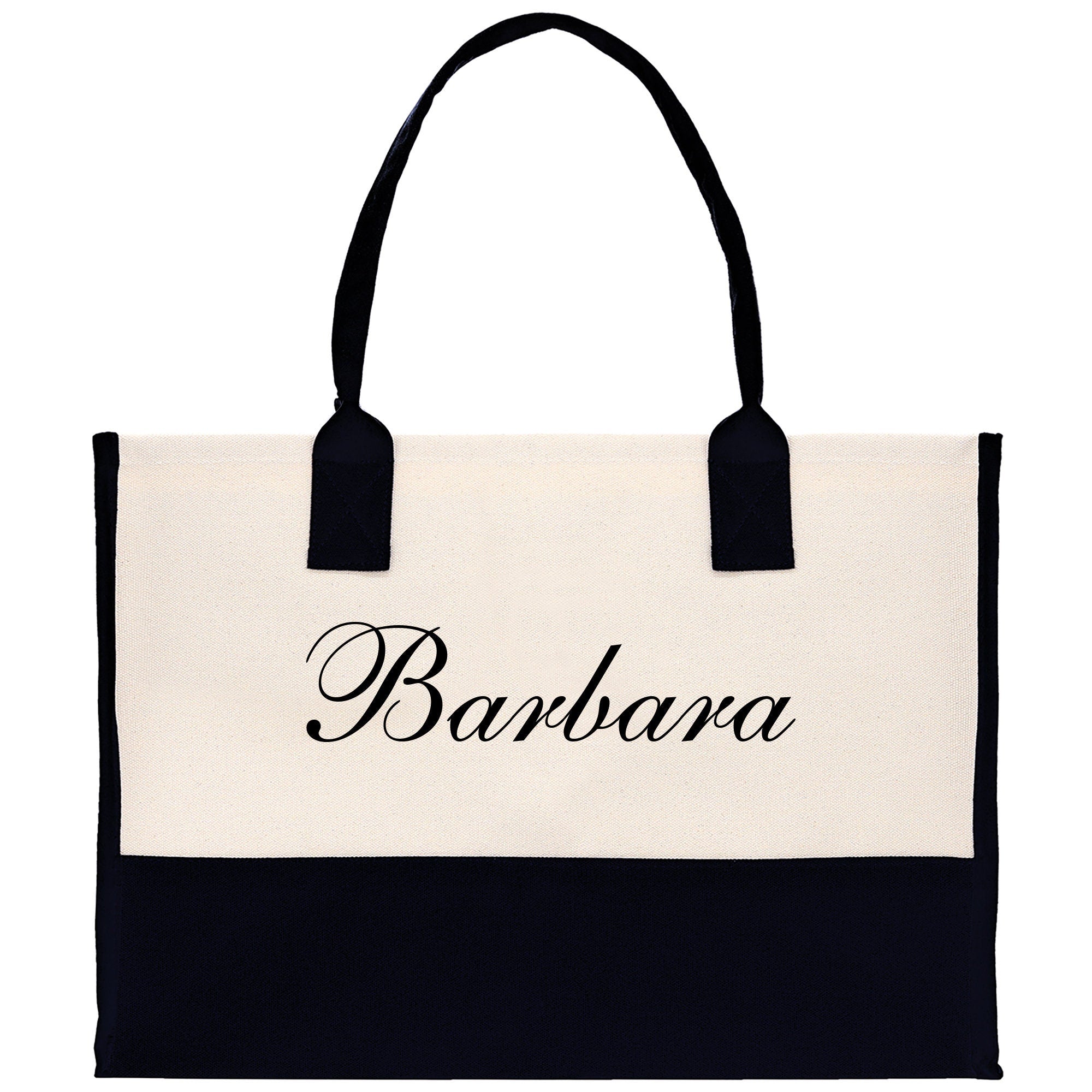Monogram and Personalized Name Cotton Canvas Tote Bag Initial Tote Bag Letter Tote Bag Birthday Gift Bag Beach Bag Custom Monogrammed Bag - Aaria Tees Aaria Tees