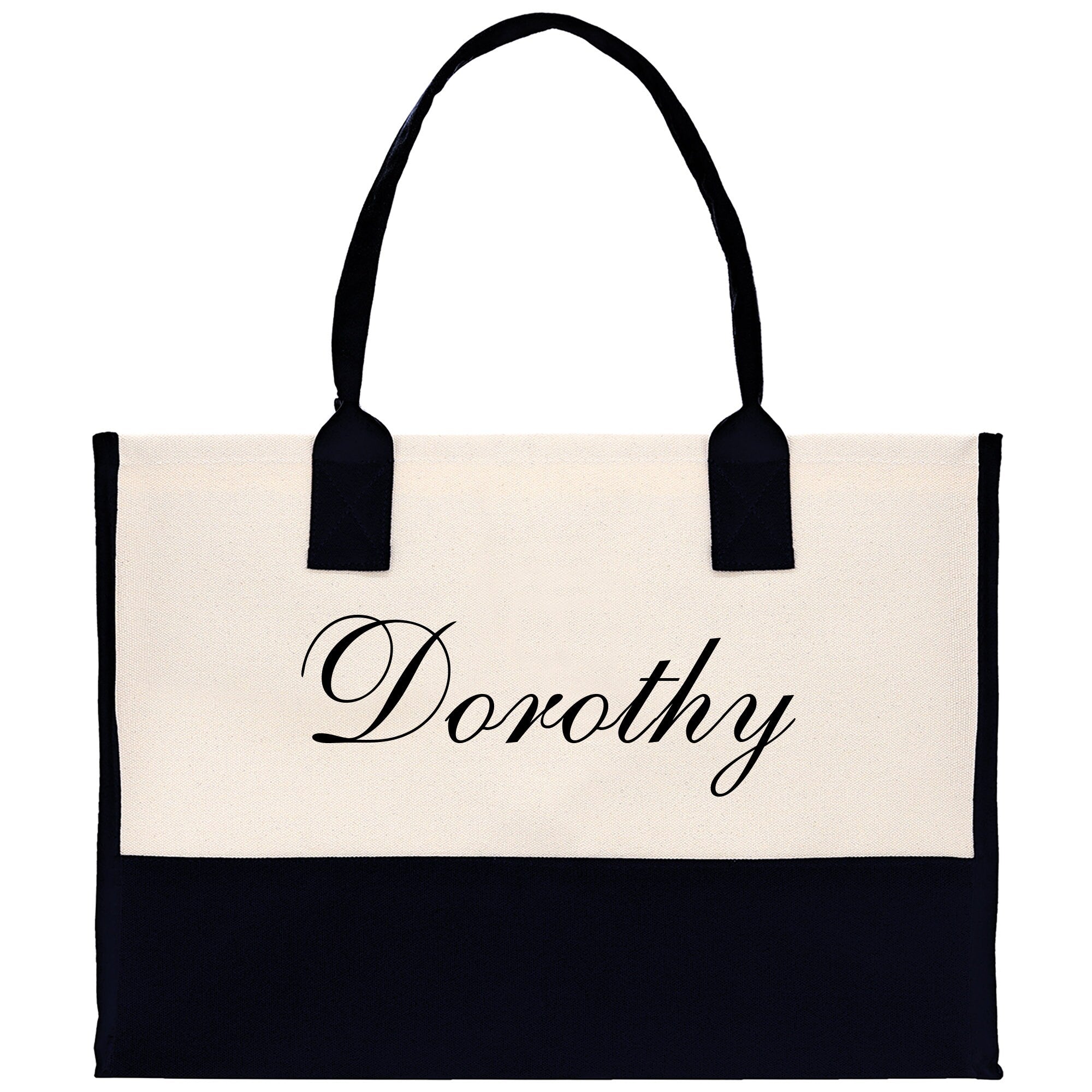 Monogram and Personalized Name Cotton Canvas Tote Bag Initial Tote Bag Letter Tote Bag Birthday Gift Bag Beach Bag Custom Monogrammed Bag - Aaria Tees Aaria Tees
