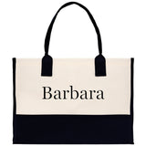 Monogram and Personalized Name Cotton Canvas Tote Bag Initial Tote Bag Letter Tote Bag Birthday Gift Bag Beach Bag Custom Monogrammed Bag - Aaria Tees Aaria Tees
