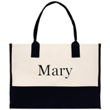 Monogram and Personalized Name Cotton Canvas Tote Bag Initial Tote Bag Letter Tote Bag Birthday Gift Bag Beach Bag Custom Monogrammed Bag - Aaria Tees Aaria Tees