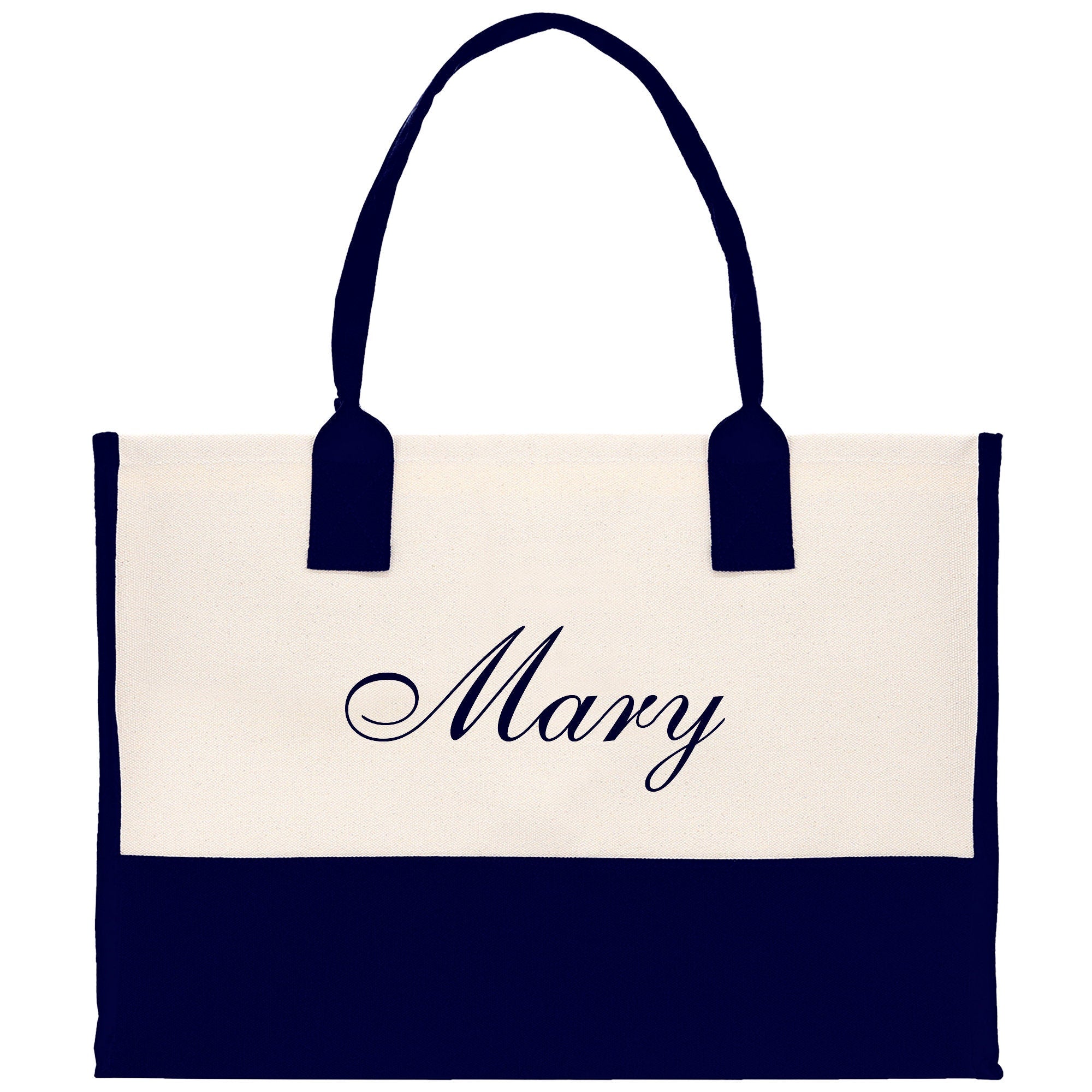 Monogram and Personalized Name Cotton Canvas Tote Bag Initial Tote Bag Letter Tote Bag Birthday Gift Bag Beach Bag Custom Monogrammed Bag - Aaria Tees Aaria Tees
