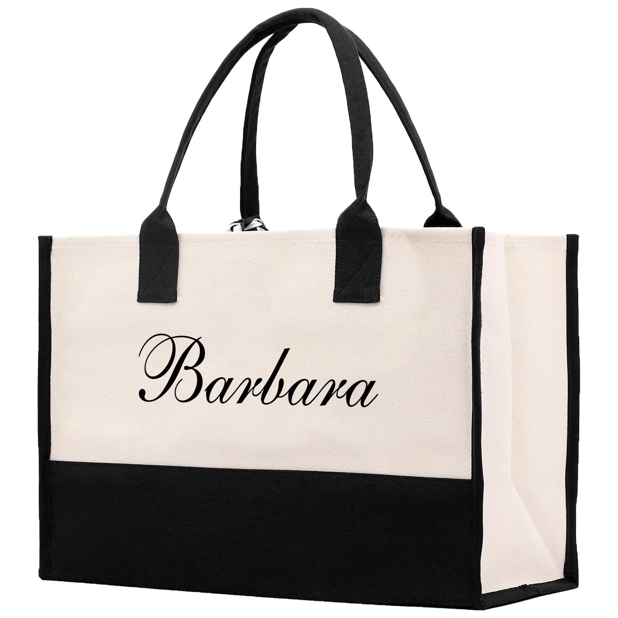 Monogram and Personalized Name Cotton Canvas Tote Bag Initial Tote Bag Letter Tote Bag Birthday Gift Bag Beach Bag Custom Monogrammed Bag - Aaria Tees Aaria Tees