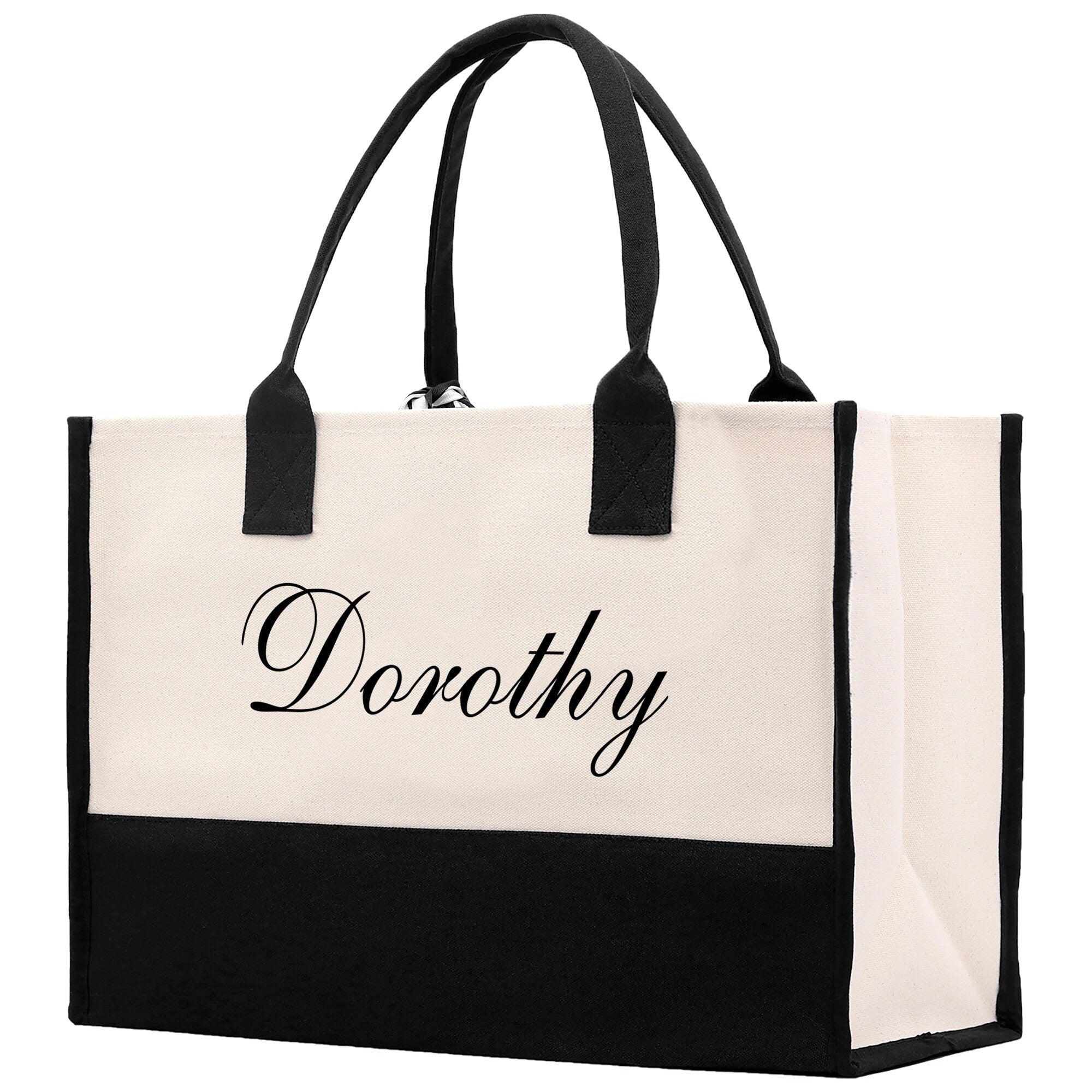 Monogram and Personalized Name Cotton Canvas Tote Bag Initial Tote Bag Letter Tote Bag Birthday Gift Bag Beach Bag Custom Monogrammed Bag - Aaria Tees Aaria Tees