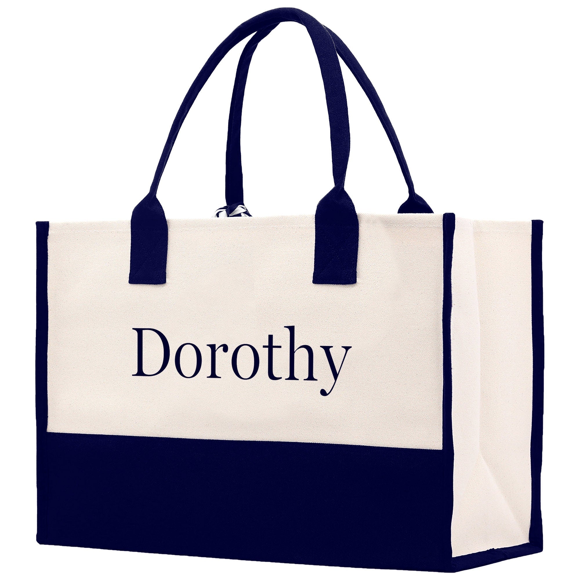 Monogram and Personalized Name Cotton Canvas Tote Bag Initial Tote Bag Letter Tote Bag Birthday Gift Bag Beach Bag Custom Monogrammed Bag - Aaria Tees Aaria Tees