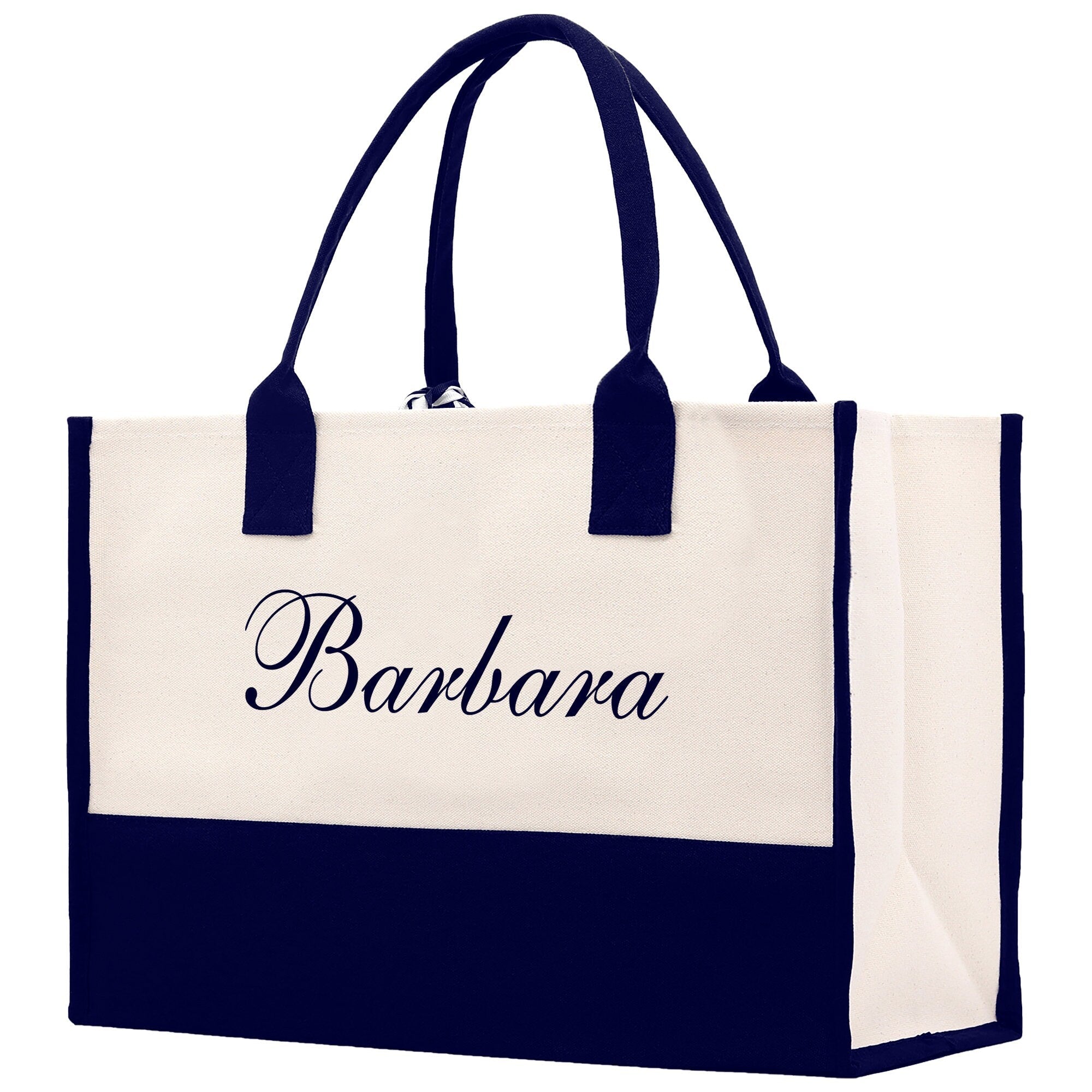 Monogram and Personalized Name Cotton Canvas Tote Bag Initial Tote Bag Letter Tote Bag Birthday Gift Bag Beach Bag Custom Monogrammed Bag - Aaria Tees Aaria Tees