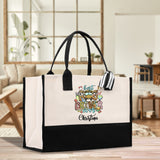 Personalized Name Bus Driver Cotton Canvas Tote Bag School Bus Driver Appreciation Gift Custom Bus Driver Bag Transit Driver Bag - Aaria Tees Aaria Tees