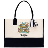 Personalized Name Bus Driver Cotton Canvas Tote Bag School Bus Driver Appreciation Gift Custom Bus Driver Bag Transit Driver Bag - Aaria Tees Aaria Tees
