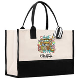 Personalized Name Bus Driver Cotton Canvas Tote Bag School Bus Driver Appreciation Gift Custom Bus Driver Bag Transit Driver Bag - Aaria Tees Aaria Tees