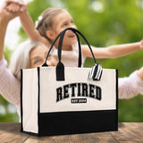 Retirement Cotton Canvas Tote Bag Retire Bag Retirement Party Bag Retired Woman Gift Grandma Gift Est 2024 Retirement Funny Bag - Aaria Tees Aaria Tees
