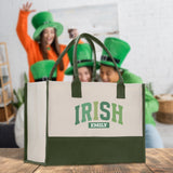 Saint Patrick's Day Personalized Cotton Canvas Tote Bag St Patrick Day Gift Shamrock Bag Lucky St Patrick's Irish Tote Bag Shenanigans Gift - Aaria Tees Aaria Tees